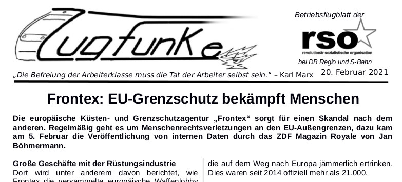 Der neue Zugfunke vom 20. Februar 2021