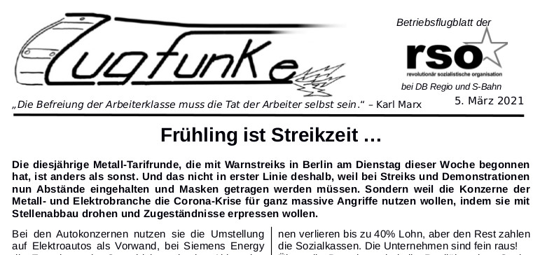 Der Zugfunke vom 5. März 2021