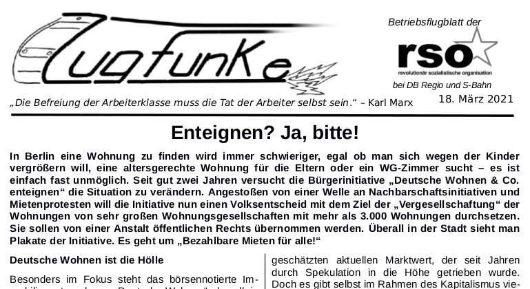 Der Zugfunke vom 18. März 2021