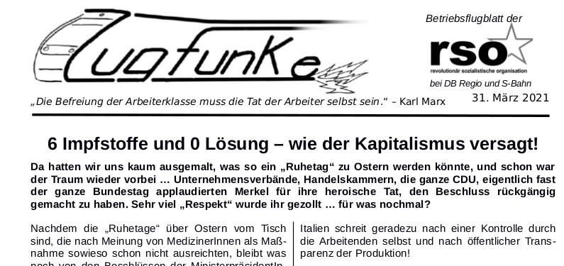 Der neue Zugfunke vom 31. März 2021