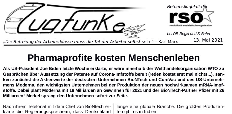 Der neue Zugfunke vom 13. Mai 2021