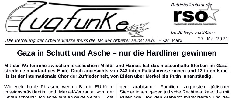 Der Zugfunke vom 27. Mai 2021