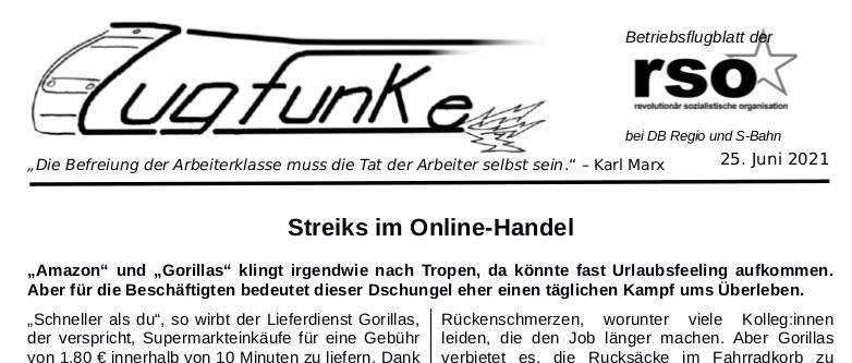 Der neue Zugfunke vom 25. Juni