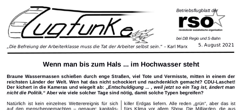 Der neue Zugfunke vom 5. August 2021
