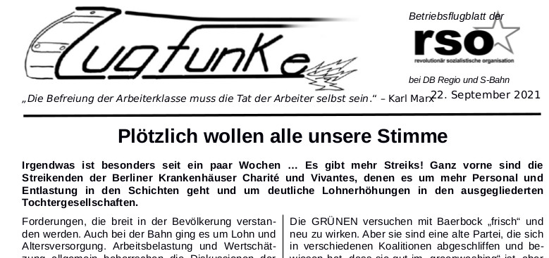 Der neue Zugfunke vom 22. September 2021