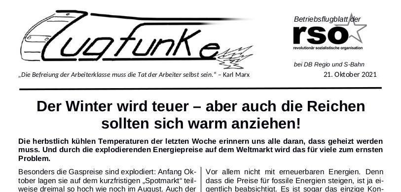 Der neue Zugfunke vom 21. Oktober 2021