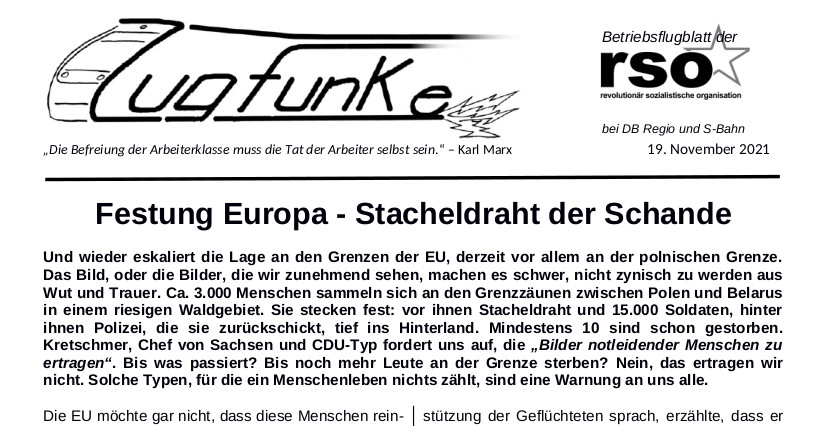 Der neue Zugfunke vom 19. November 2021