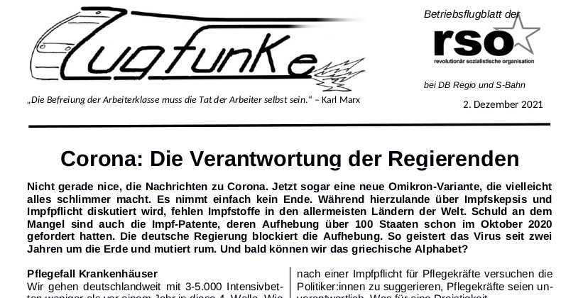 Der neue Zugfunke vom 2.12.2021