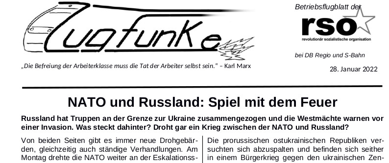 Der neue Zugfunke vom 28. Januar 2022