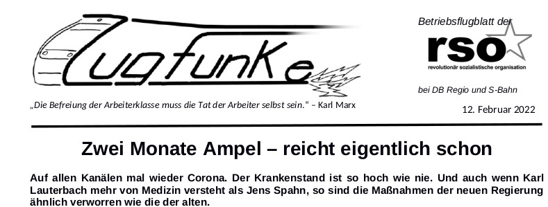 Der neue Zugfunke vom 12. Februar