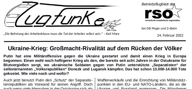 Der neue Zugfunke vom 24. Februar 2022