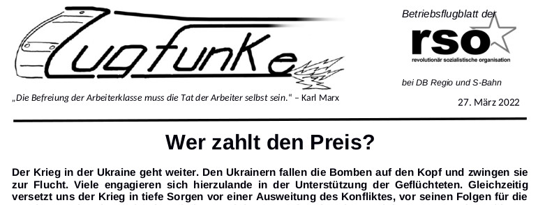 Der Zugfunke vom 27. März 2022