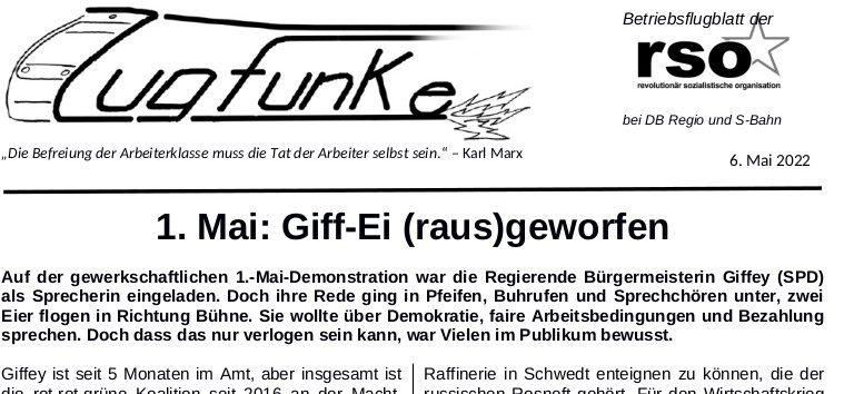Der neue Zugfunke vom 6. Mai 2022