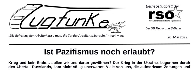 Der neue Zugfunke vom 20. Mai 2022