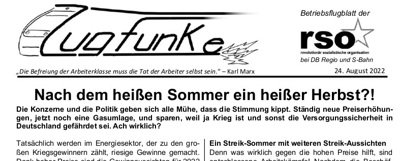Der neue Zugfunke vom 24. August 2022