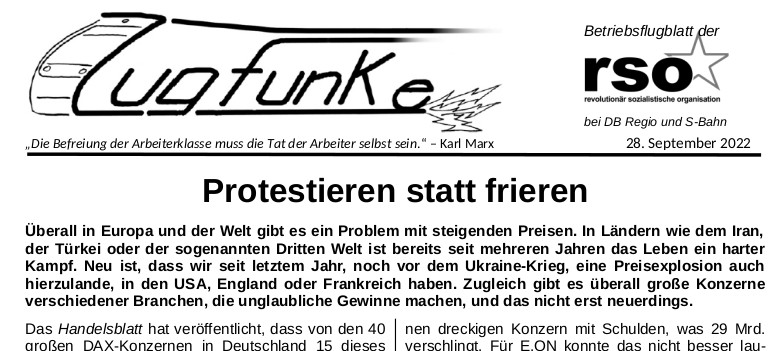 Der neue Zugfunke vom 28. September 2022
