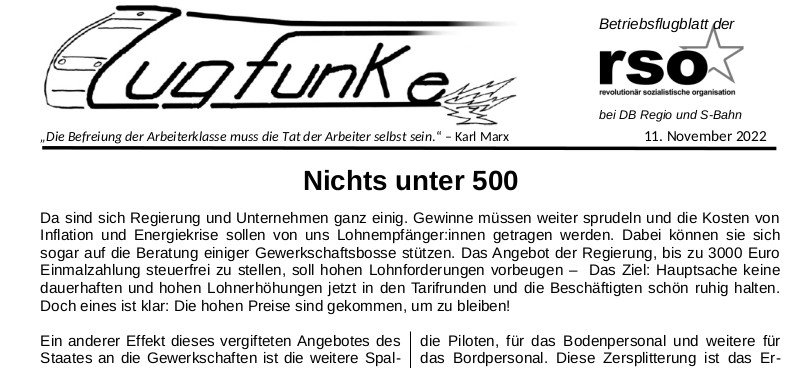 Der neue Zugfunke vom 11. November