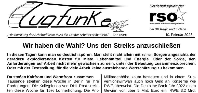 Der neue Zugfunke vom 10. Februar 2023