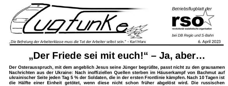 Der neue Zugfunke vom 6. April 2023