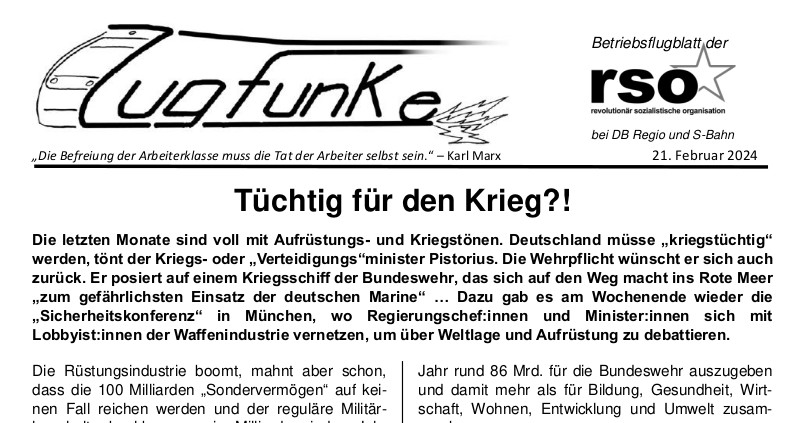 Der neue Zugfunke vom 21.2.2024