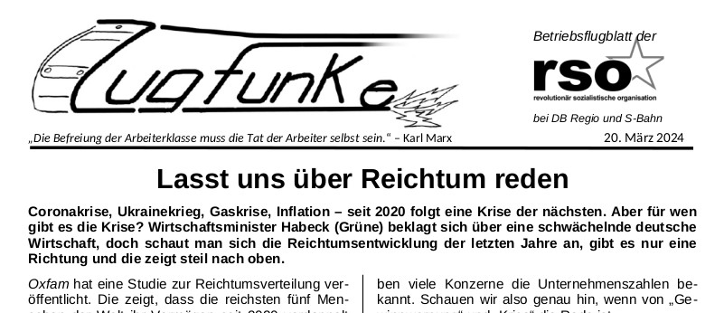 Der neue Zugfunke vom 20. März 2024