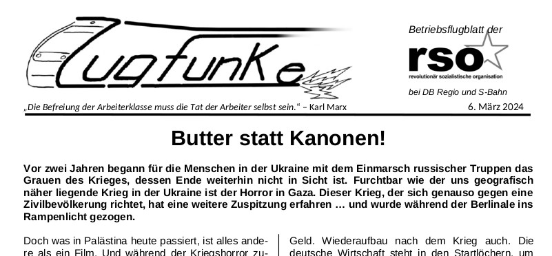 Der Zugfunke vom 6. März 2024