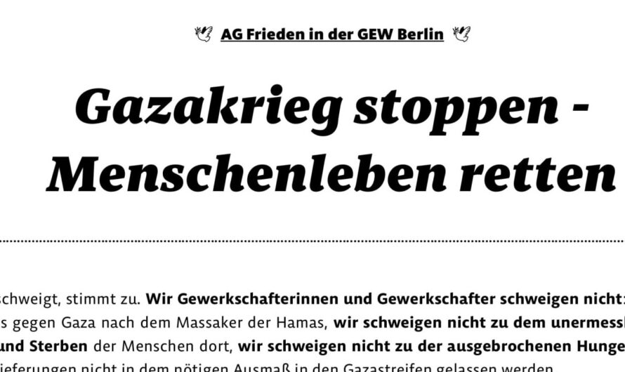 Gewerkschafter:innen in Solidarität mit Gaza