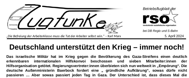 Der neue Zugfunke vom 5. April 2024