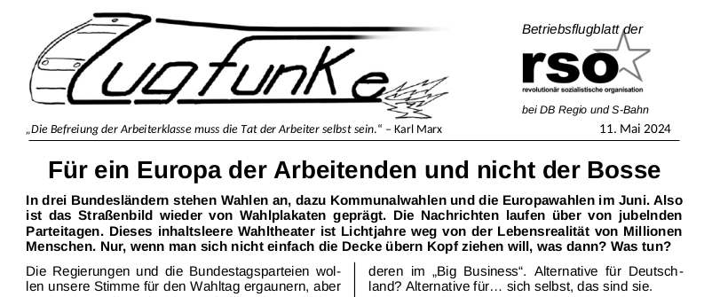 Der neue Zugfunke vom 11. Mai 2024