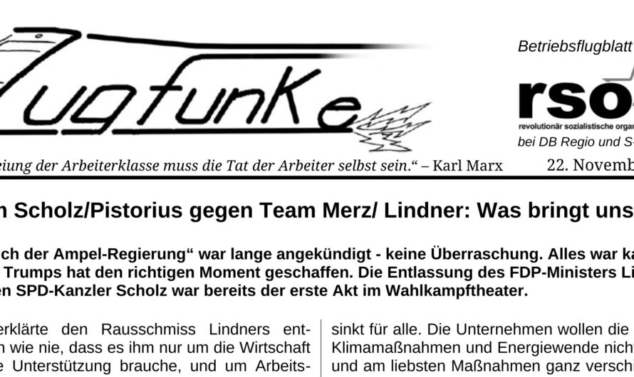 Der Zugfunke vom 22. November 2024