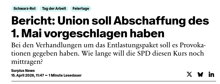 Der 1. Mai bleibt arbeitsfrei, Feiertag und bezahlt…. noch