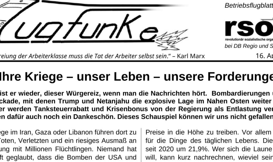 Der neue Zugfunke vom 16. April 2026